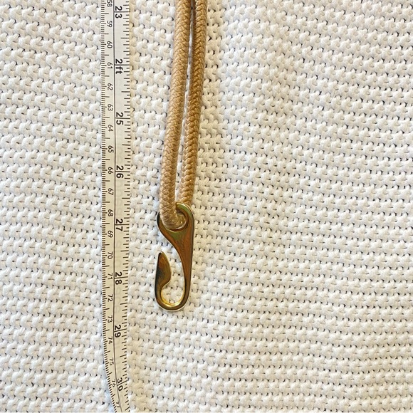 Vintage 80s Braided Rope Belt with Artistic Wooden and Gold Accents - Picture 10 of 10